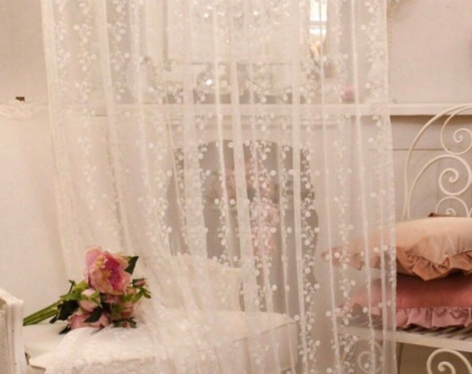 Romantic “Sissy” embroidered tulle curtain