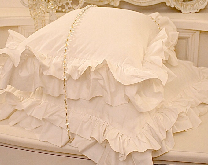 Voilant cushion in pure percale cotton, “organic Italian” collection