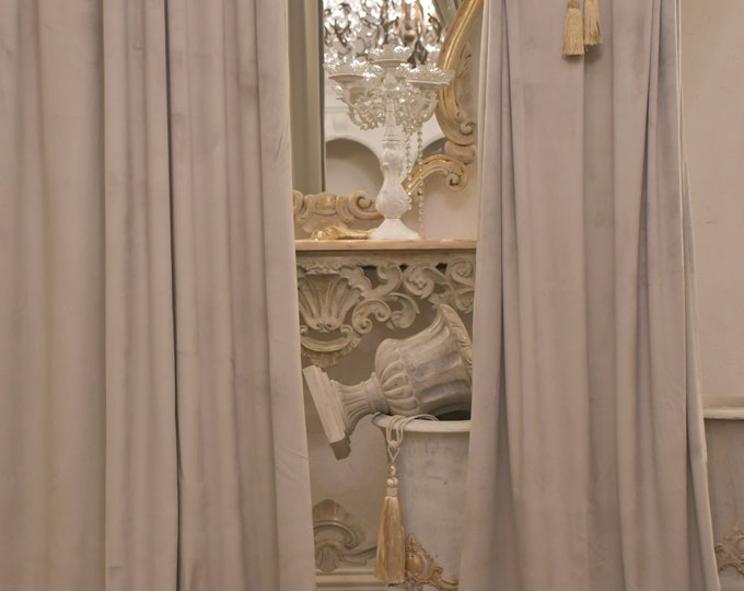Velvet curtain “San Carlo“ sand