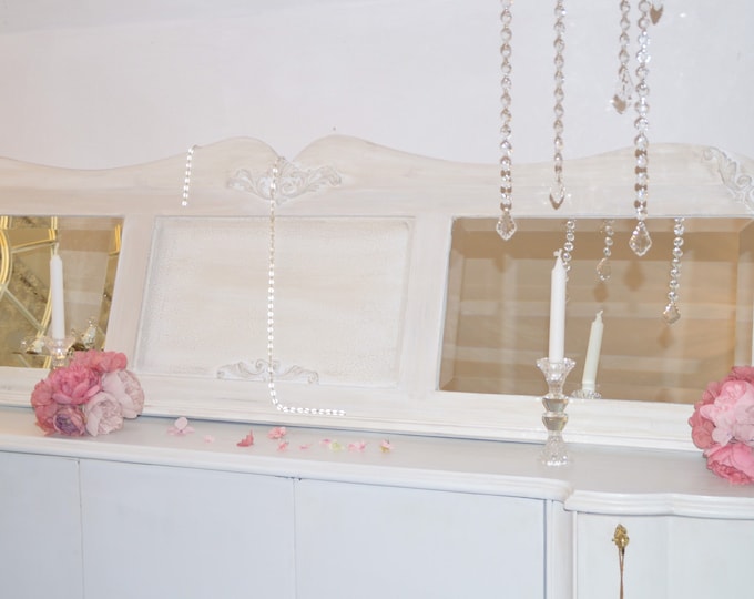 Antique retro mirror in antique patinated wood