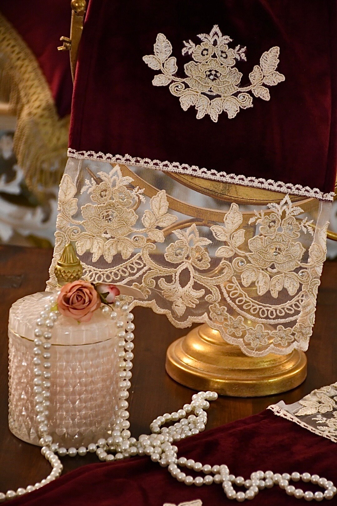 Trio Doilies for Chests of Drawers and Bedside Tables in Powder Pink