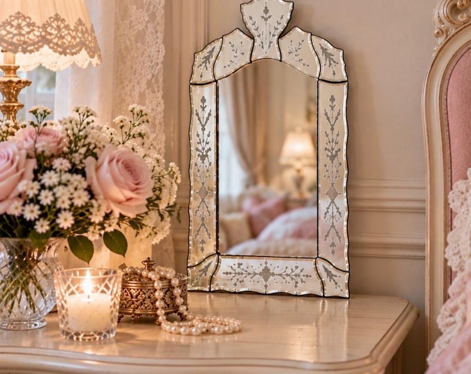 Art Nouveau crystal mirror