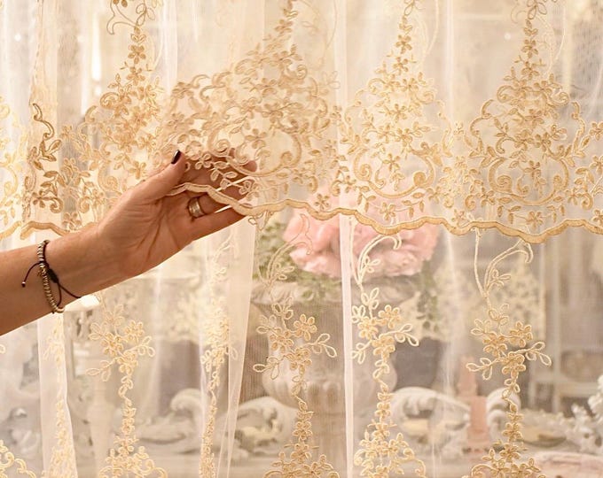 Wonderful embroidered tulle valance “Eloide”