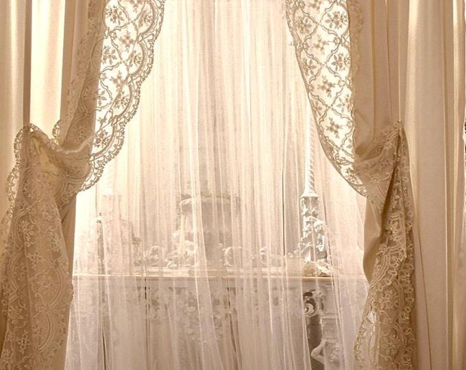 Pair of pure georgette curtains in Cashmere color “Imperial”
