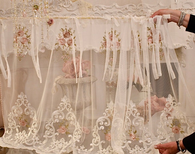 Mantovana, tulle curtain “Rose Regali” TRANSPARENCIES Model A