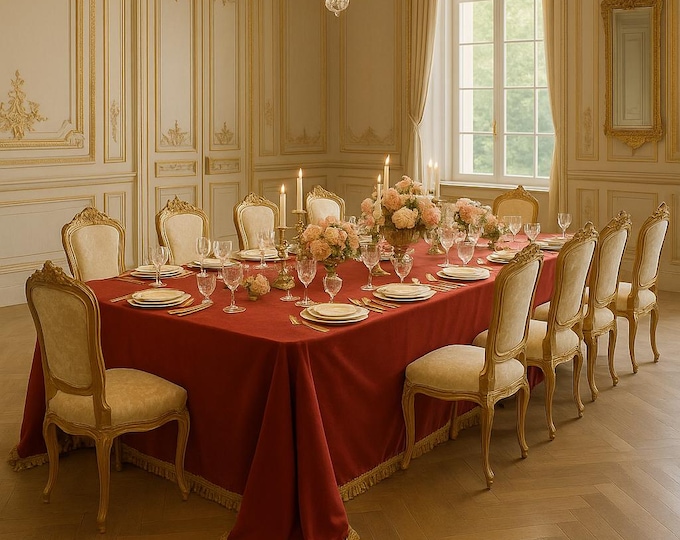 Luxury Bordeaux tablecloth collection “Il Rinascimento”