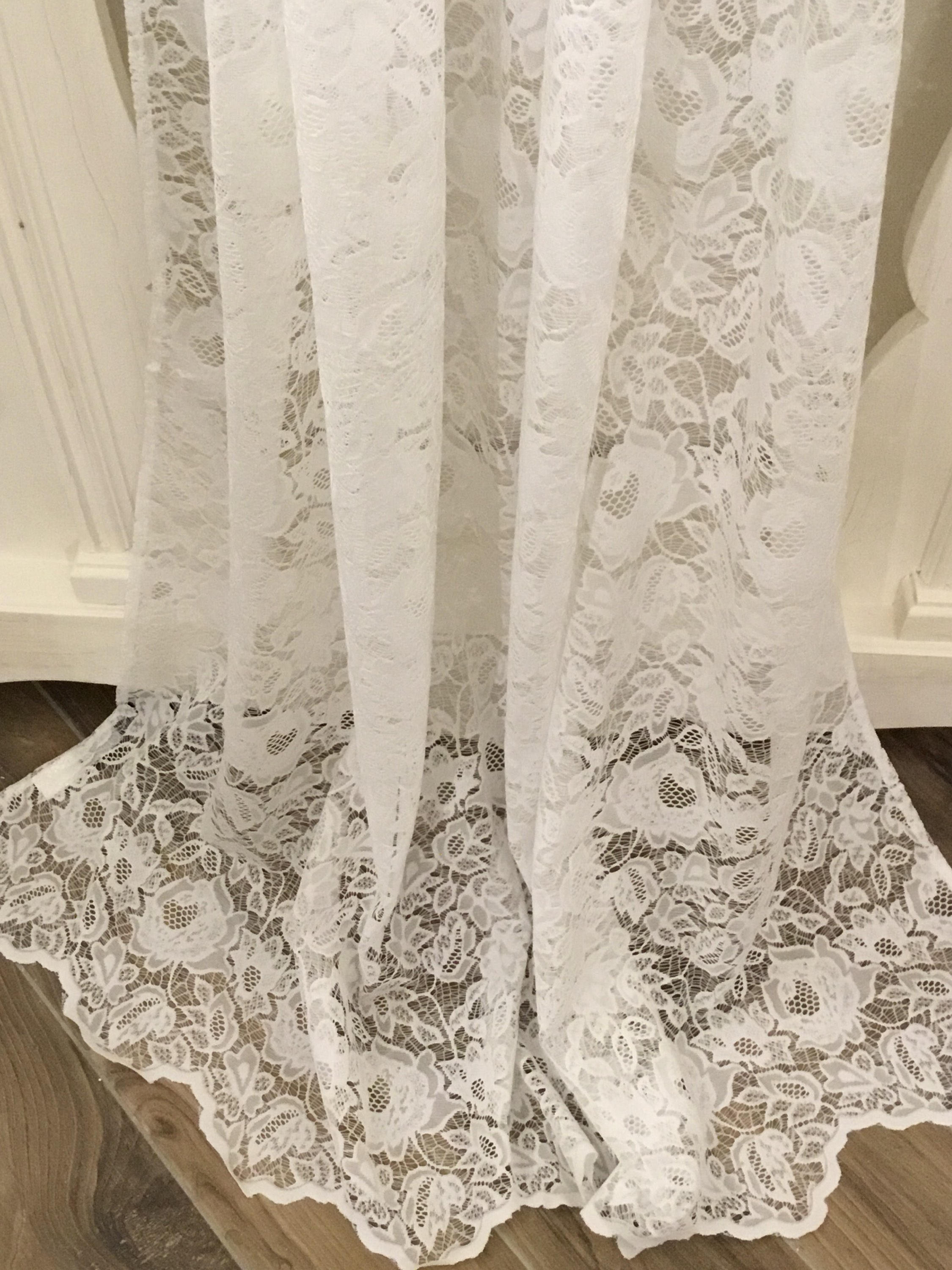 White lace curtain