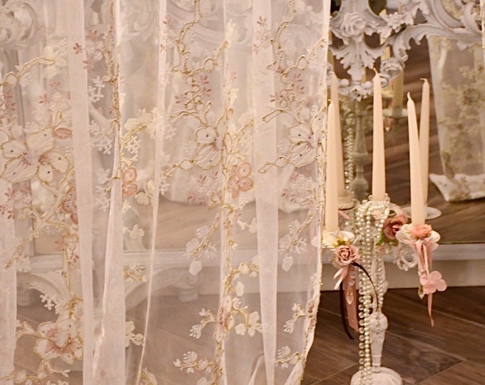 “Maria Isabel” embroidered curtain, “precious curtains” collection