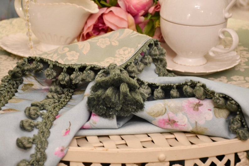 Painted Rose Flower Table Cover Damascus Trimmings and Etsy