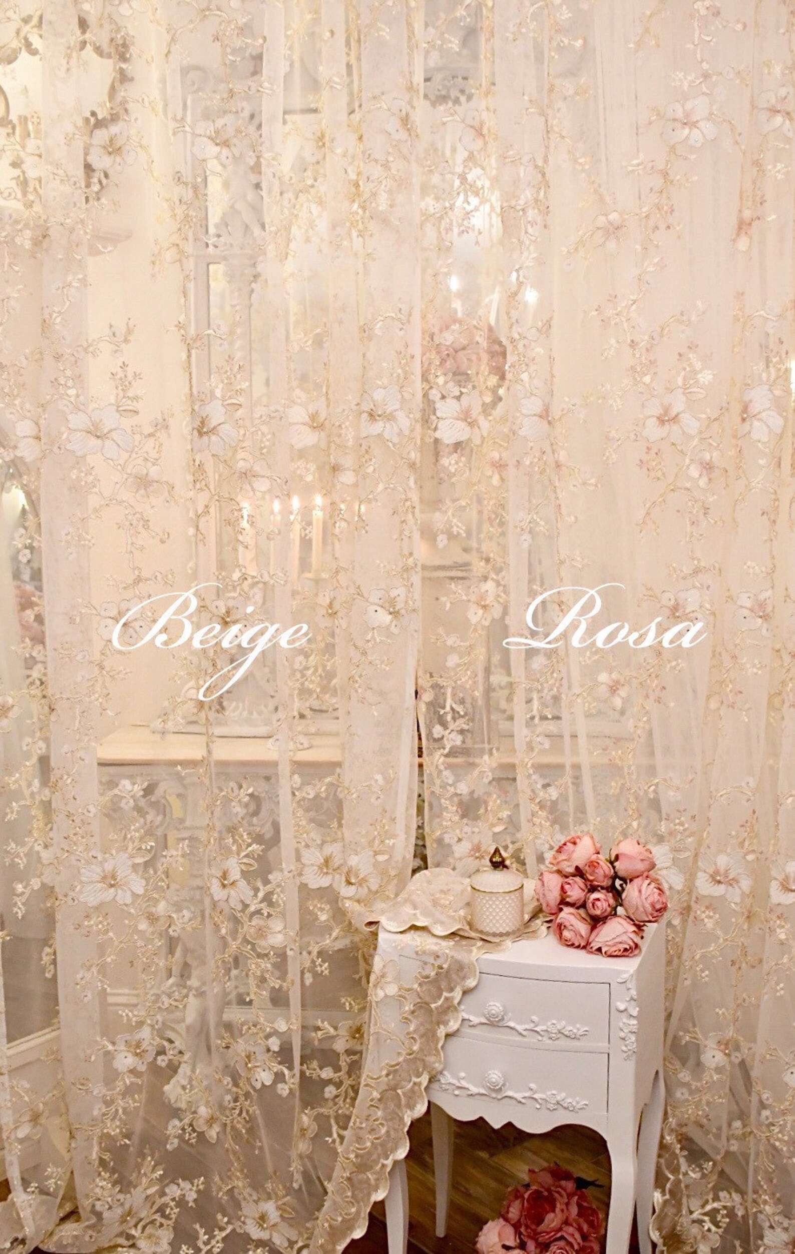 Wonderful Lace Fabric Embroidery Precious Curtains Collection Etsy