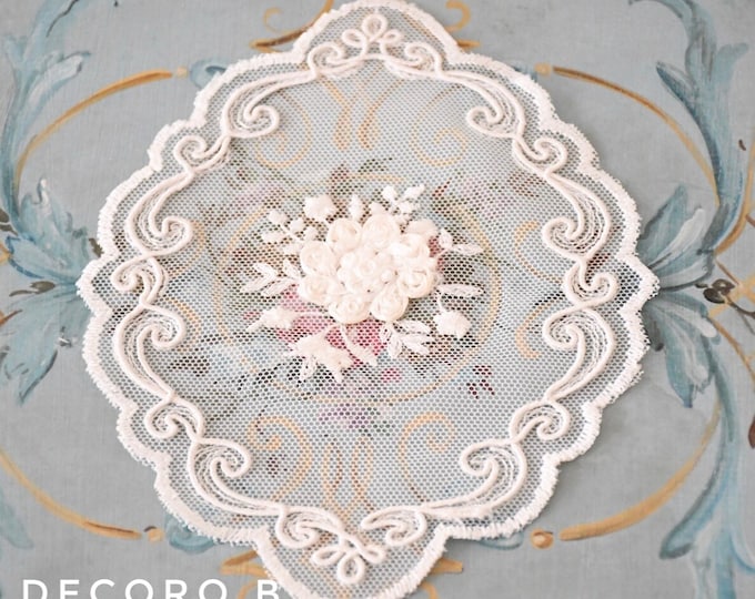 Embroidered tulle doily