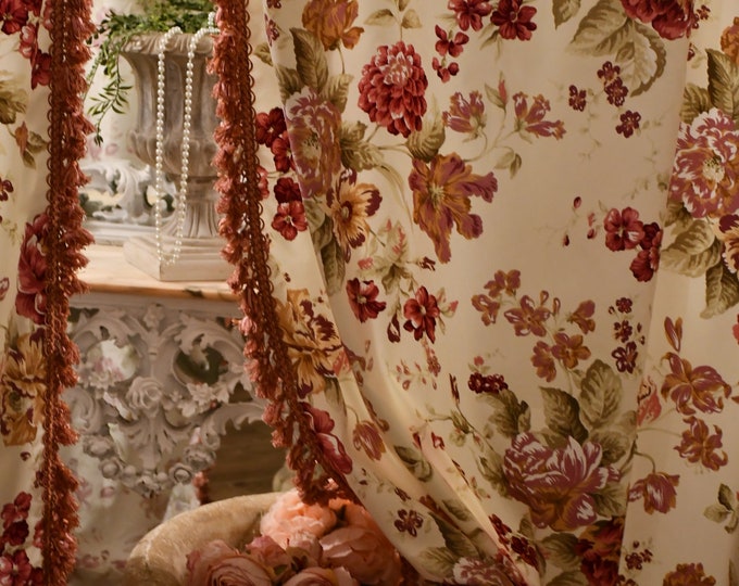 Pair of “Rosamunda” flower curtains