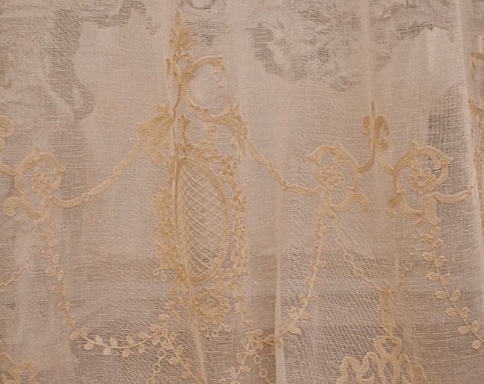 Beige “Versailles Agatha” linen blend curtain