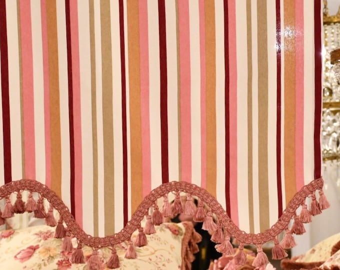 Striped curtains with precious trimmings