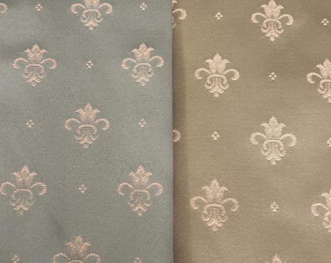 Damask luxury fabric light blue and green collection “Royal Style” Giglio