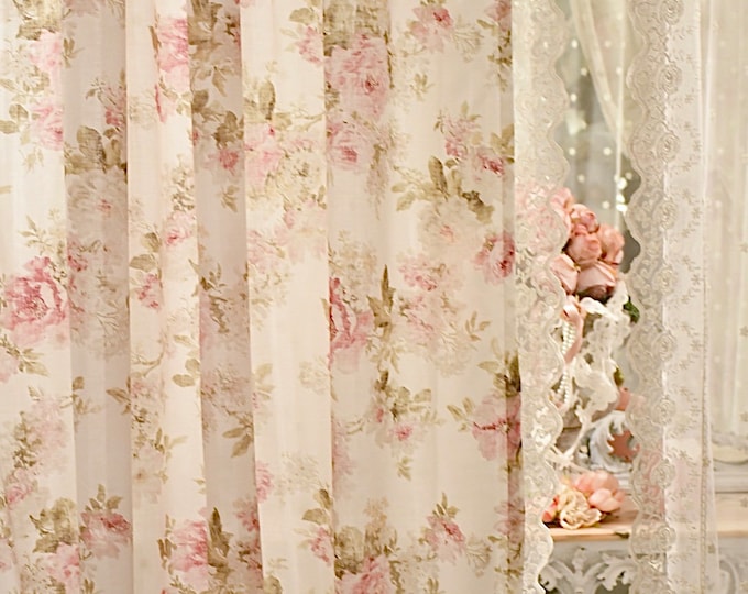 Lightweight floral linen blend curtain “Lyle”