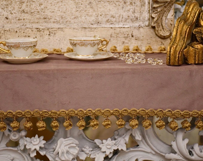 Runner collection “duchess” fine velvet and antique gold trimmings Lilac
