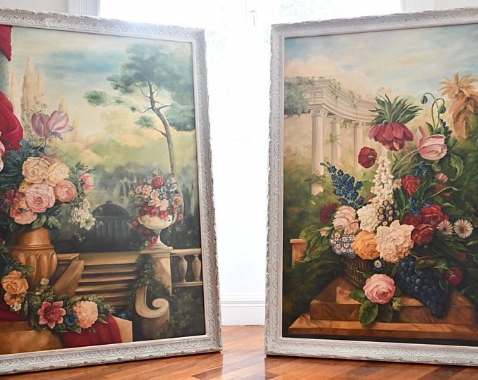 Pair of Magnificent Oil Paintings from the Early 1900s Italian