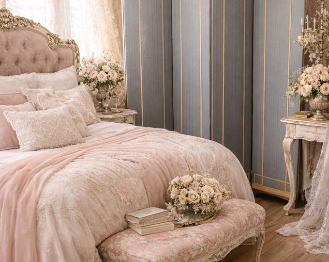 Vintage Italian 1950s Blue Silk Room Divider