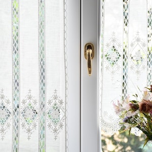 “Lucy” embroidered glass curtains