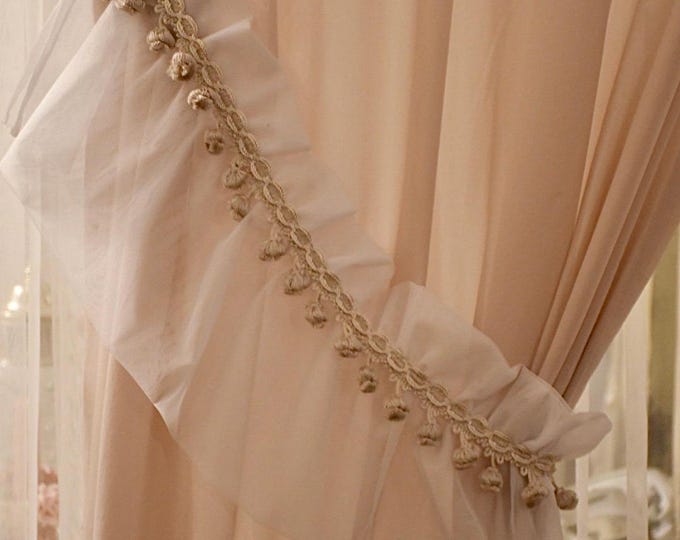 Romantic Curtains Tieback - Handmade tulle and trim