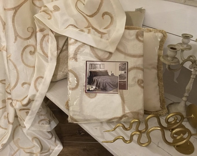 Ivory and gold furnishing cloth