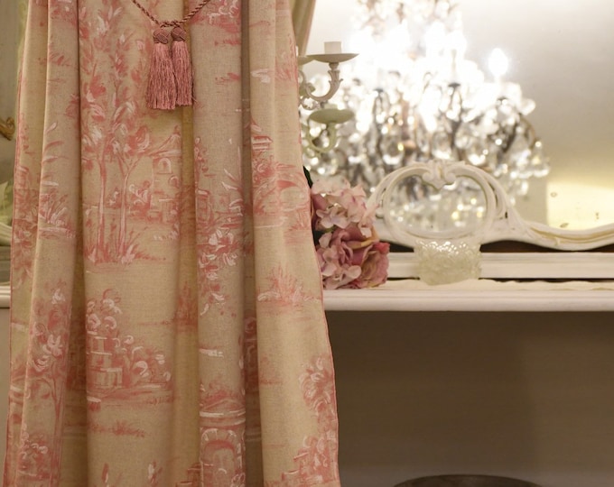 Shabby curtain collection "i dipinti" pink white
