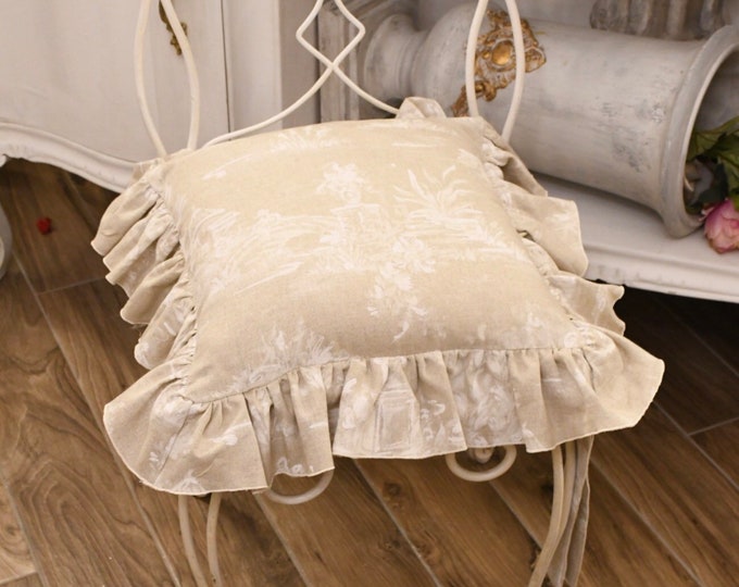 Cushion with voile collection “i dipinti” pink white