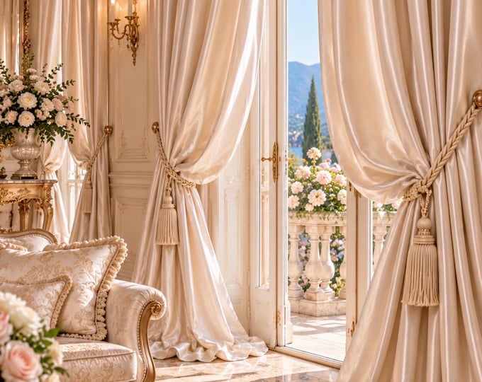 Tenda in georgette  italiana bianca Cashmere lusso Italiano