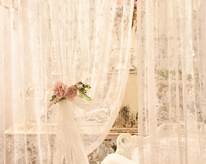 Chantilly Lace Curtain “Giselle” White