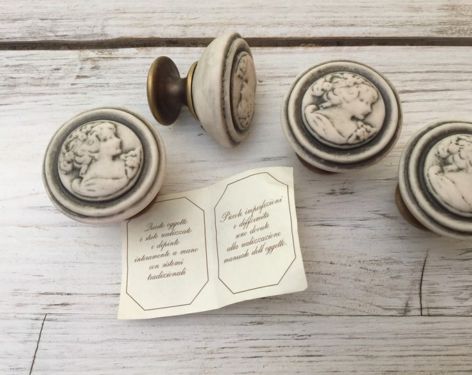 Antique carved stone knob "madame"