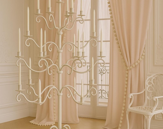 21-candle candelabra, handmade in our artisan workshops. Rare edition for aristocratic events
