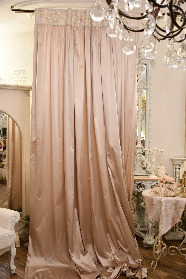 Curtain Renaisance Precious Satin Curtain in Precious Renaissance Silk “vittoria” Pink - Etsy