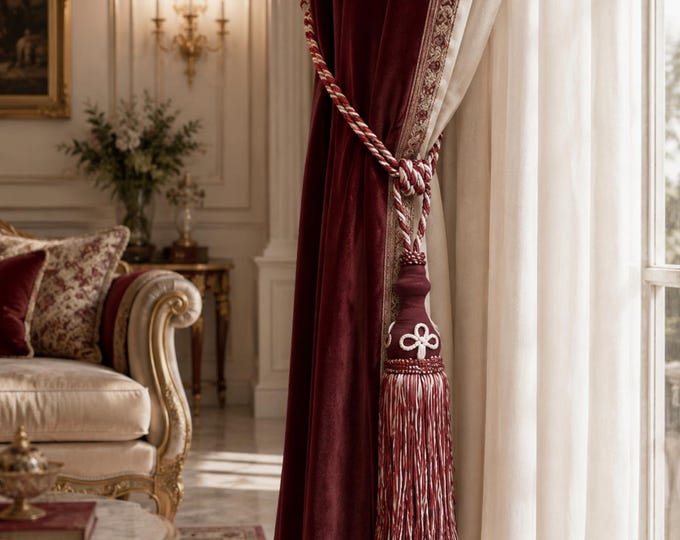 Red/white “Napoleon” curtain tieback