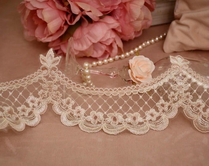 Lace Romantic Edge Lace White and Pink “Florence”