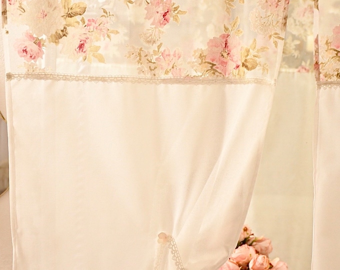 Glass curtain with roses
