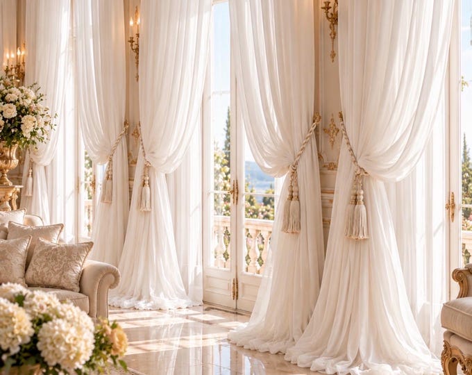 Italian curtain in very light georgette