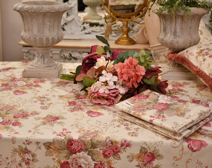 Rose vintage rose tablecloth