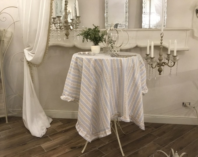 Provencal tablecloth blue stripe