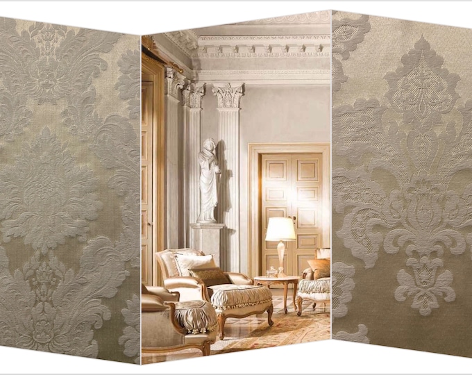 Beige Luxury Damask Fabric “Liberty” Collection