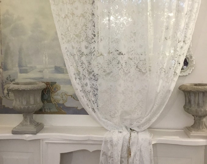 White lace curtain