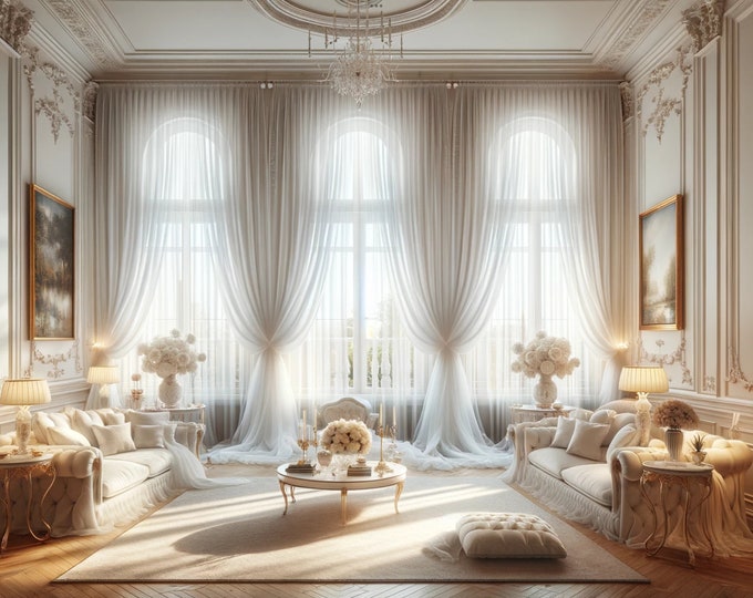 Italian curtain in very light georgette