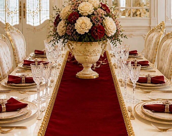 Burgundy luxury runner from the “Il Rinascimento” collection