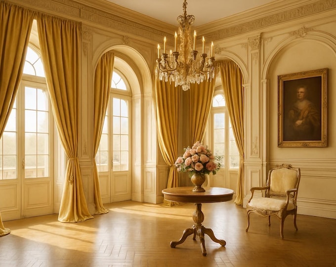Luxury Oro Antico Velvet Curtains Set Italian Velvet Drapes with Gold Trim Aristocratic Elegant Window Treatment