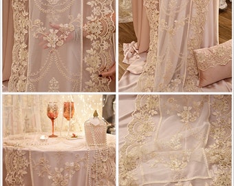Runner/tablecloth in tulle and fine lace “Chanel” “Le trasparenze” collection