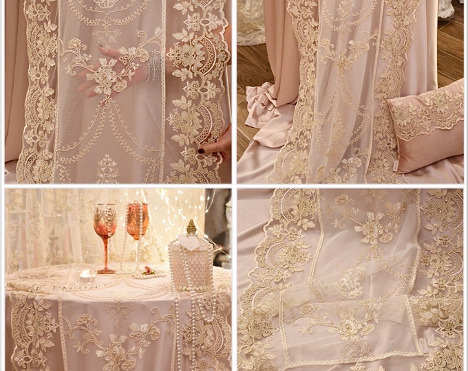 Runner/tablecloth in tulle and fine lace “Chanel” “Le trasparenze” collection