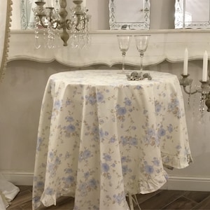 Provencal tablecloth with blue flower
