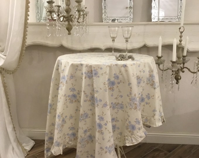 Provencal tablecloth with blue flower
