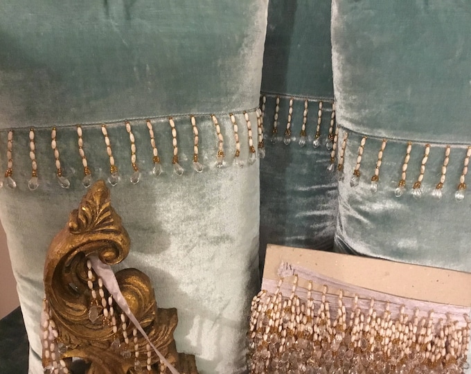 Luxury Victorian Blue Velvet Cushion