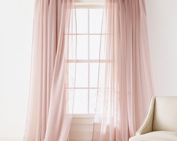 Pair of light Italian georgette curtains